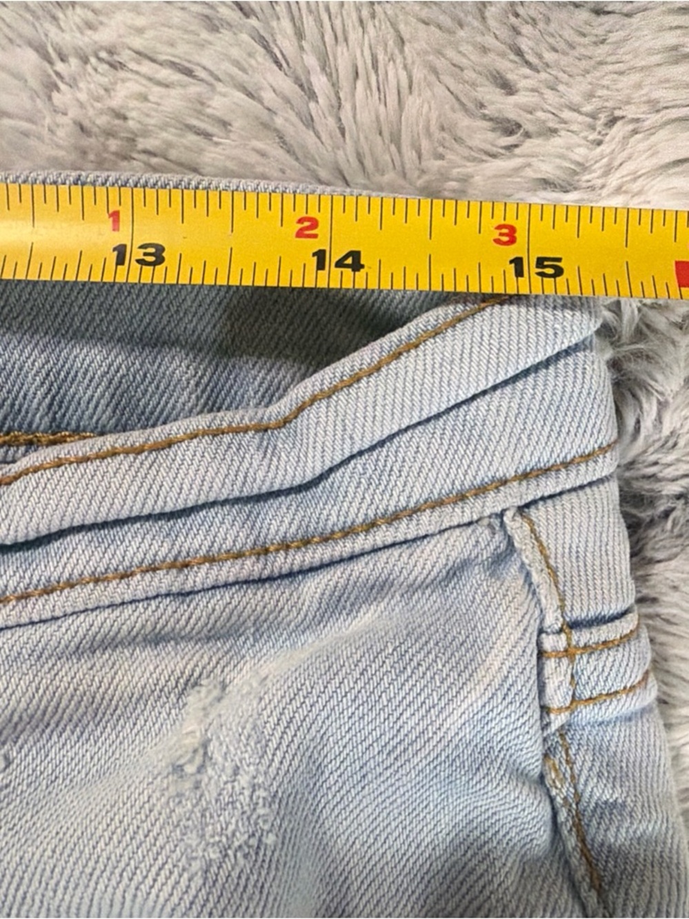 AERO Mens Slim Cut Off Denim Shorts Size 30 Distressed Blue Jean Raw Hem - Picture 3 of 11